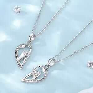 925 Silver Freindship Necklace Set Sisters Women's Vintage Inspired 90s Y2K Gift